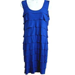 Women's Calvin Klein Blue Ruffled Sleeveless Dress Size 6
